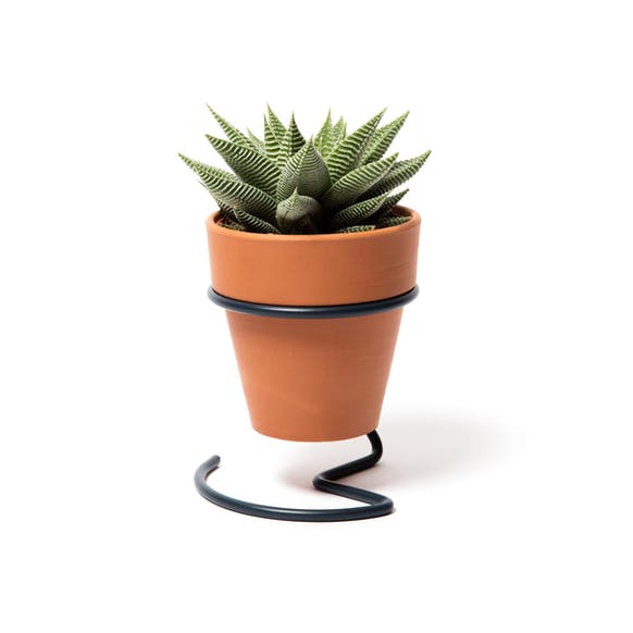 Plant Pot with Steel Base - Grey