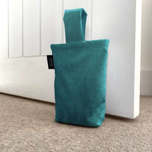 Matt Velvet Doorstop - Teal Blue