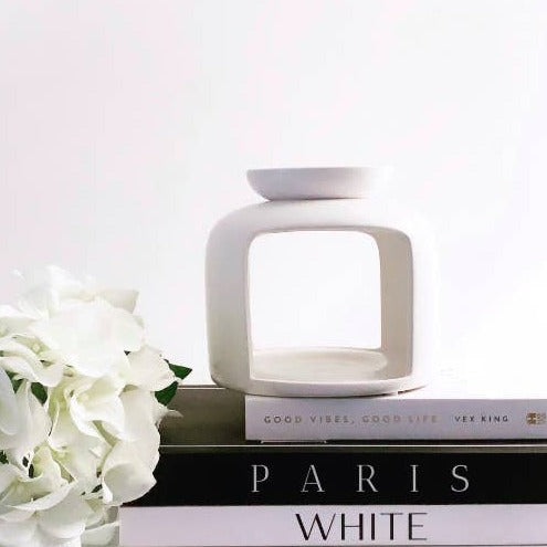 Modern Ceramic Wax Burner - White