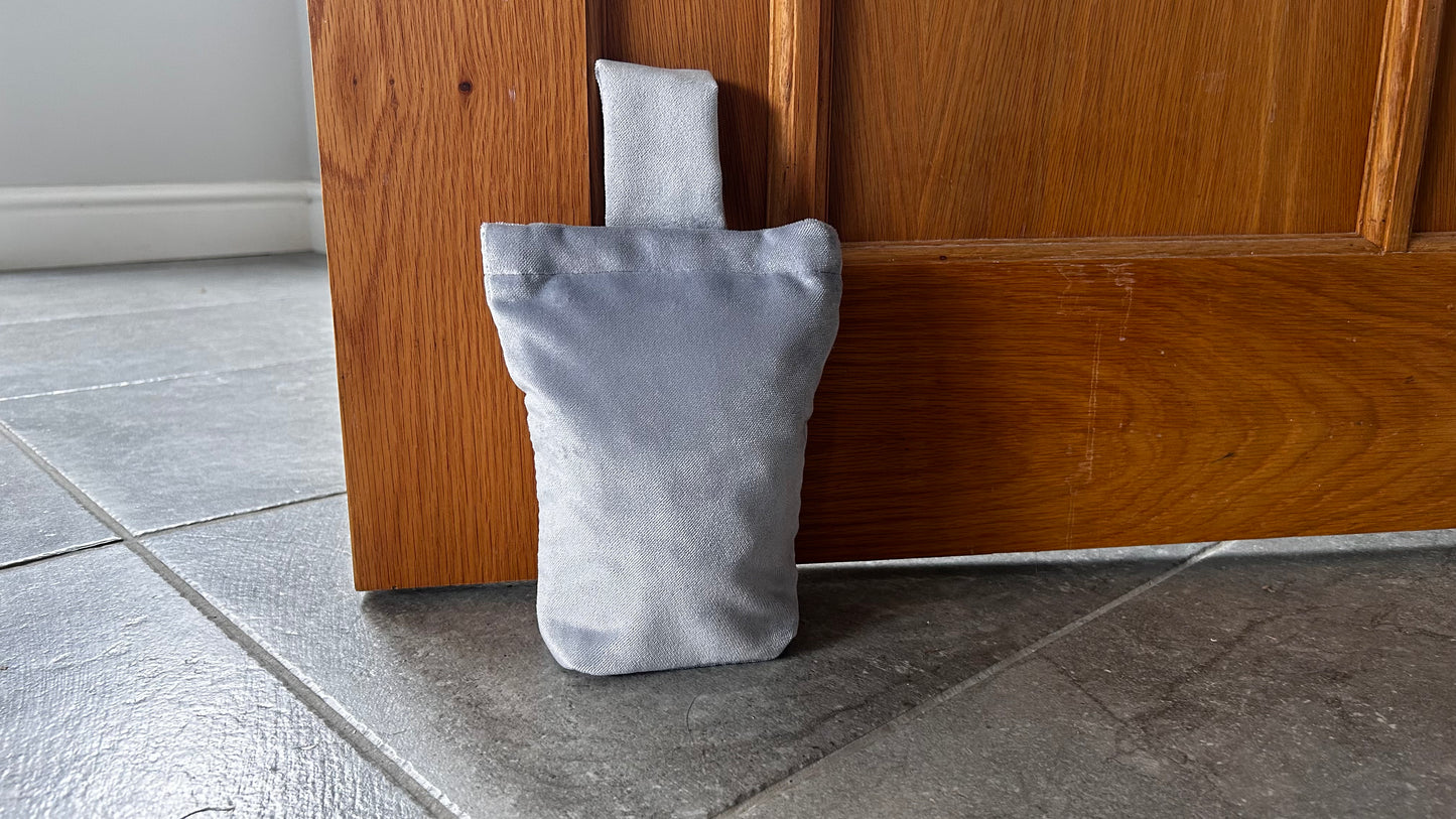 Matt Velvet Doorstop - Dove Grey