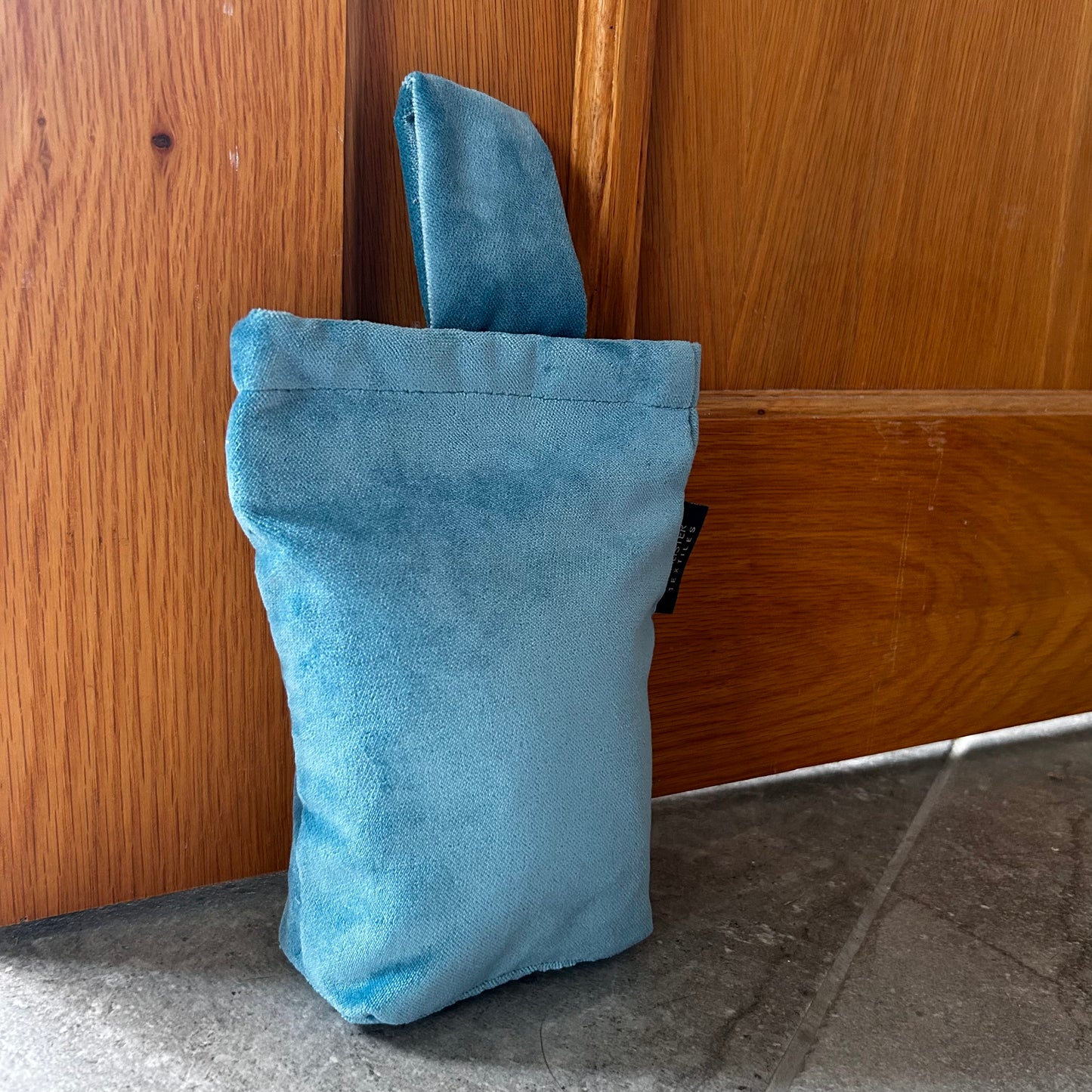 Matt Velvet Doorstop - Duck Egg Blue