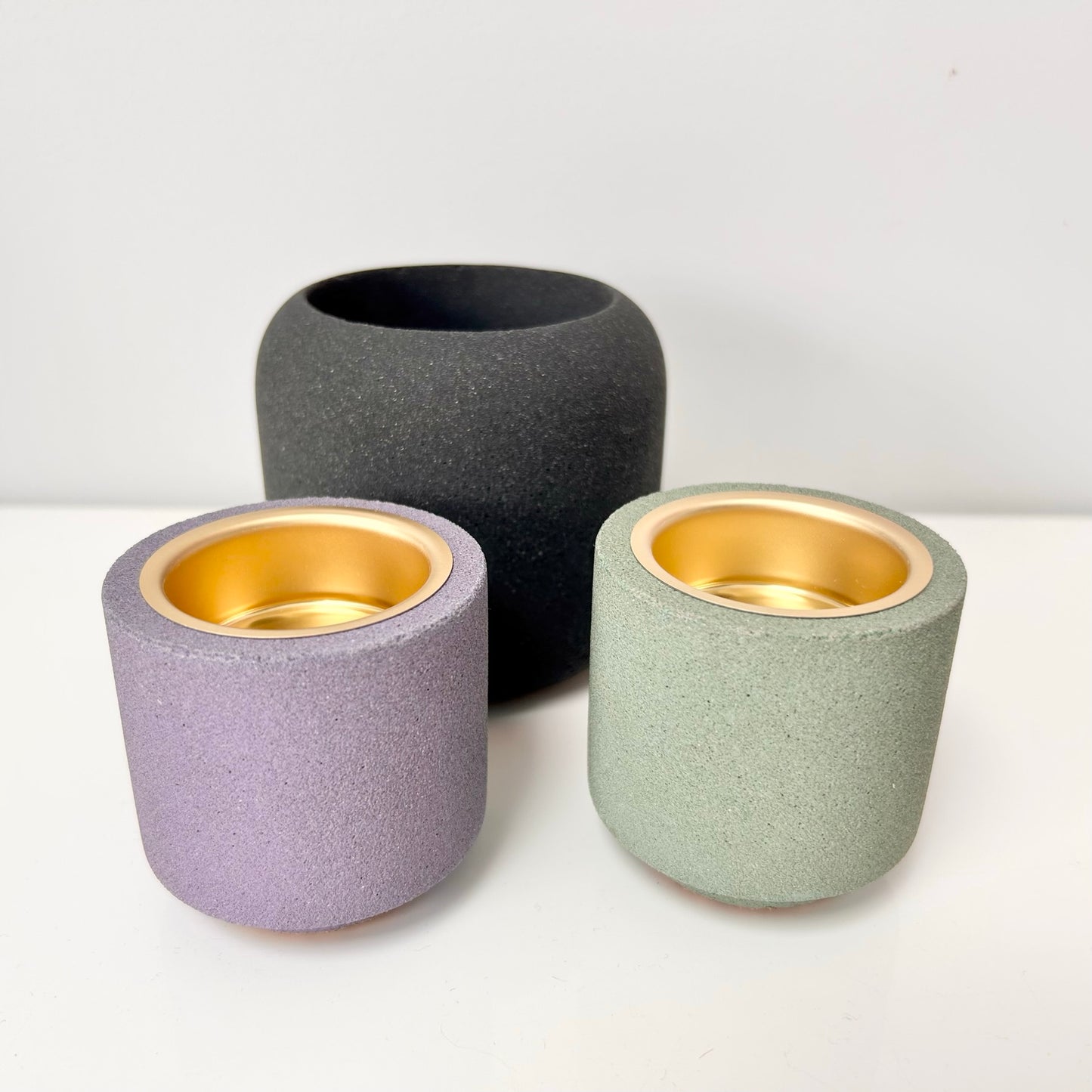 Stackable Candle / Tealight Holder - Jesmonite Sage Green