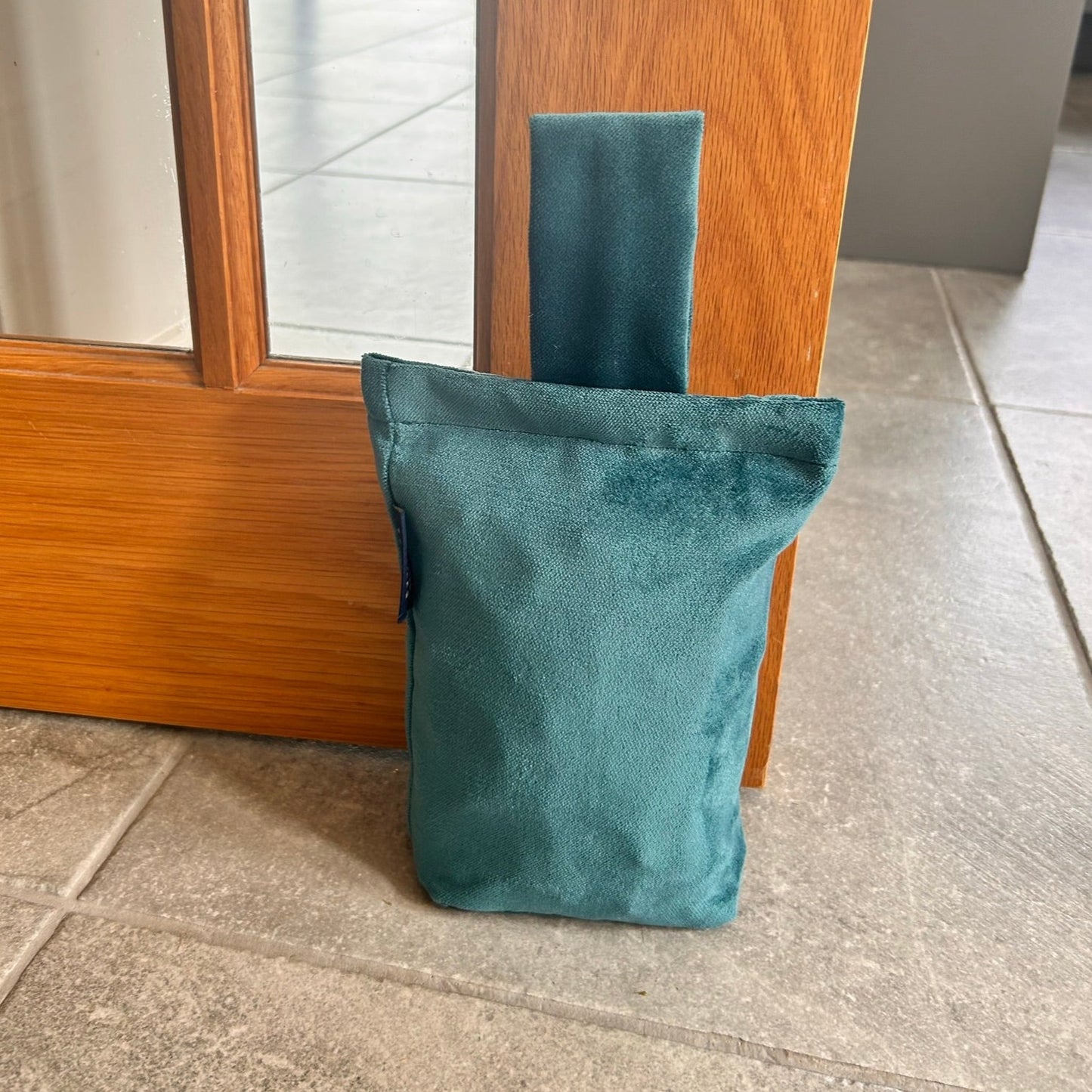 Matt Velvet Doorstop - Teal Blue