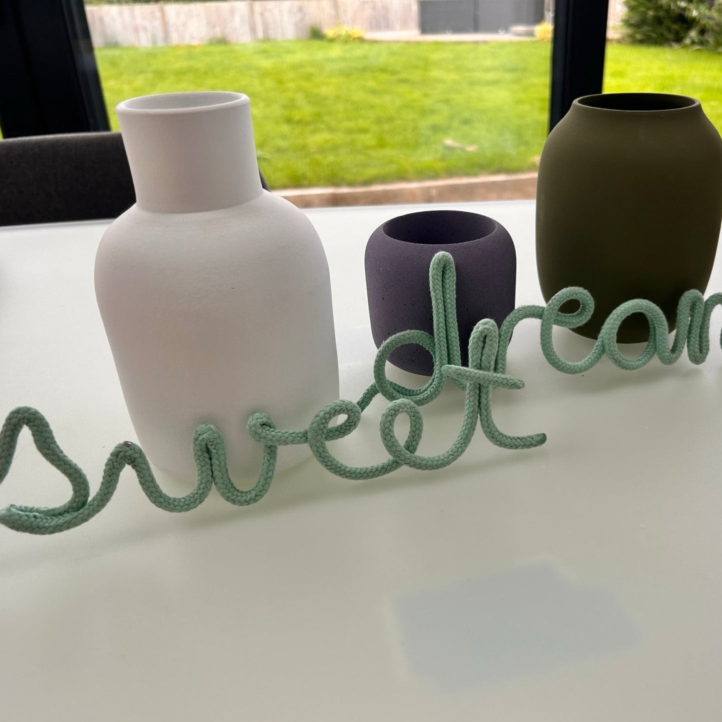 Sweet Dreams Word Sign - Aqua