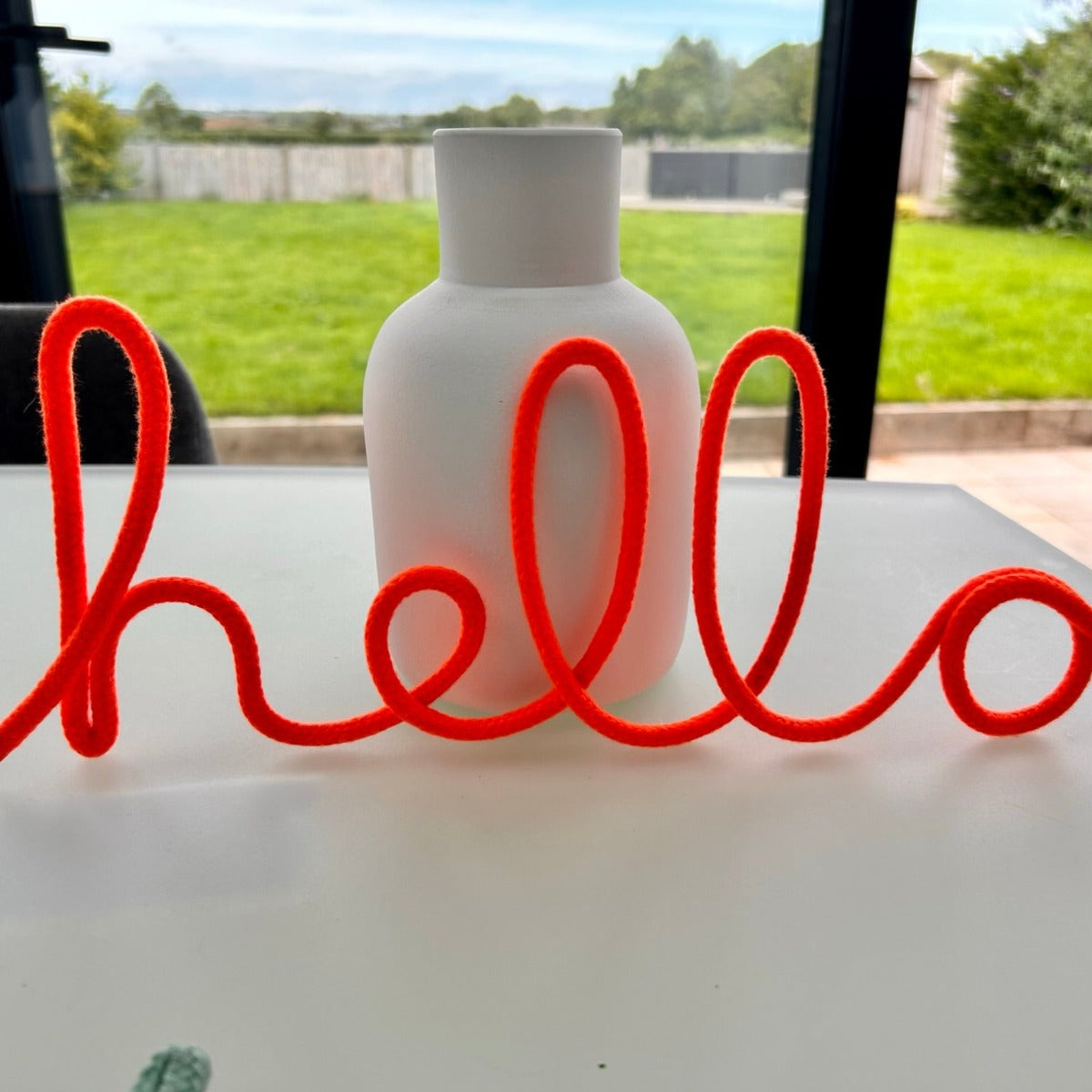 Hello Word Sign - Neon Orange