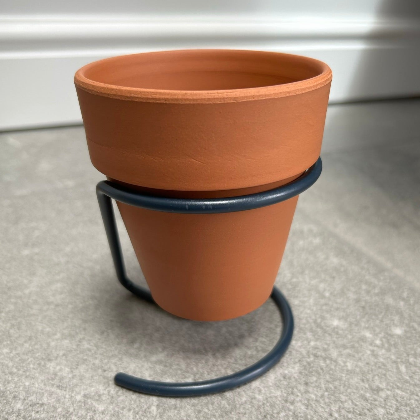 Plant Pot with Steel Base - Grey