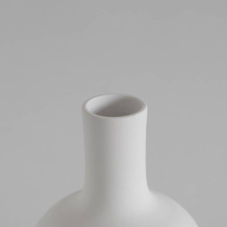 Tall Handmade Ceramic Vase - White