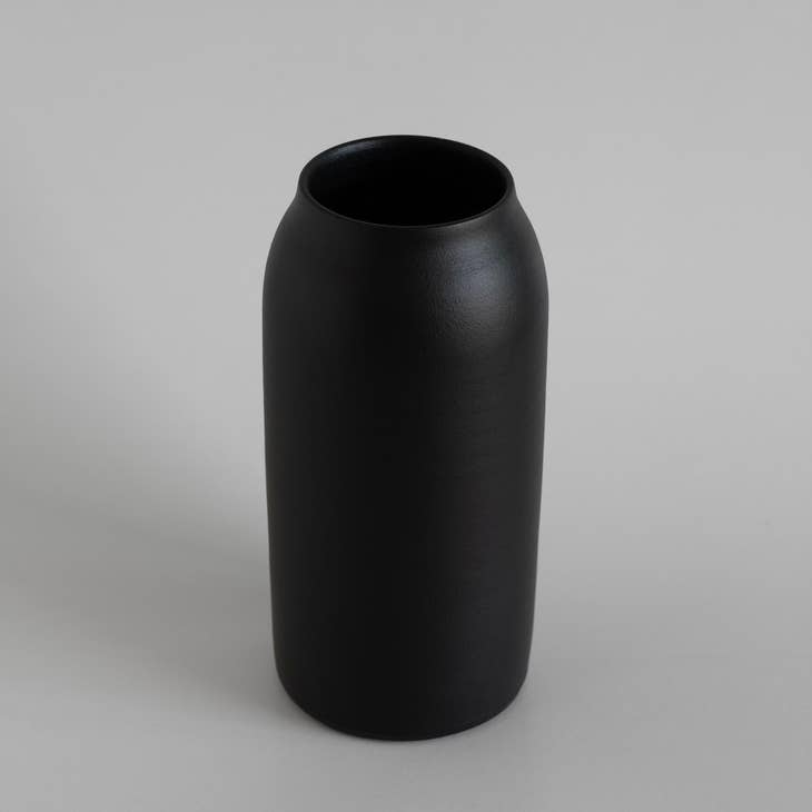 Handmade Tall Ceramic Vase - Black