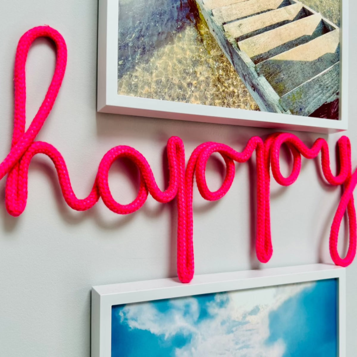 Happy Rope Word Sign - Fuchsia