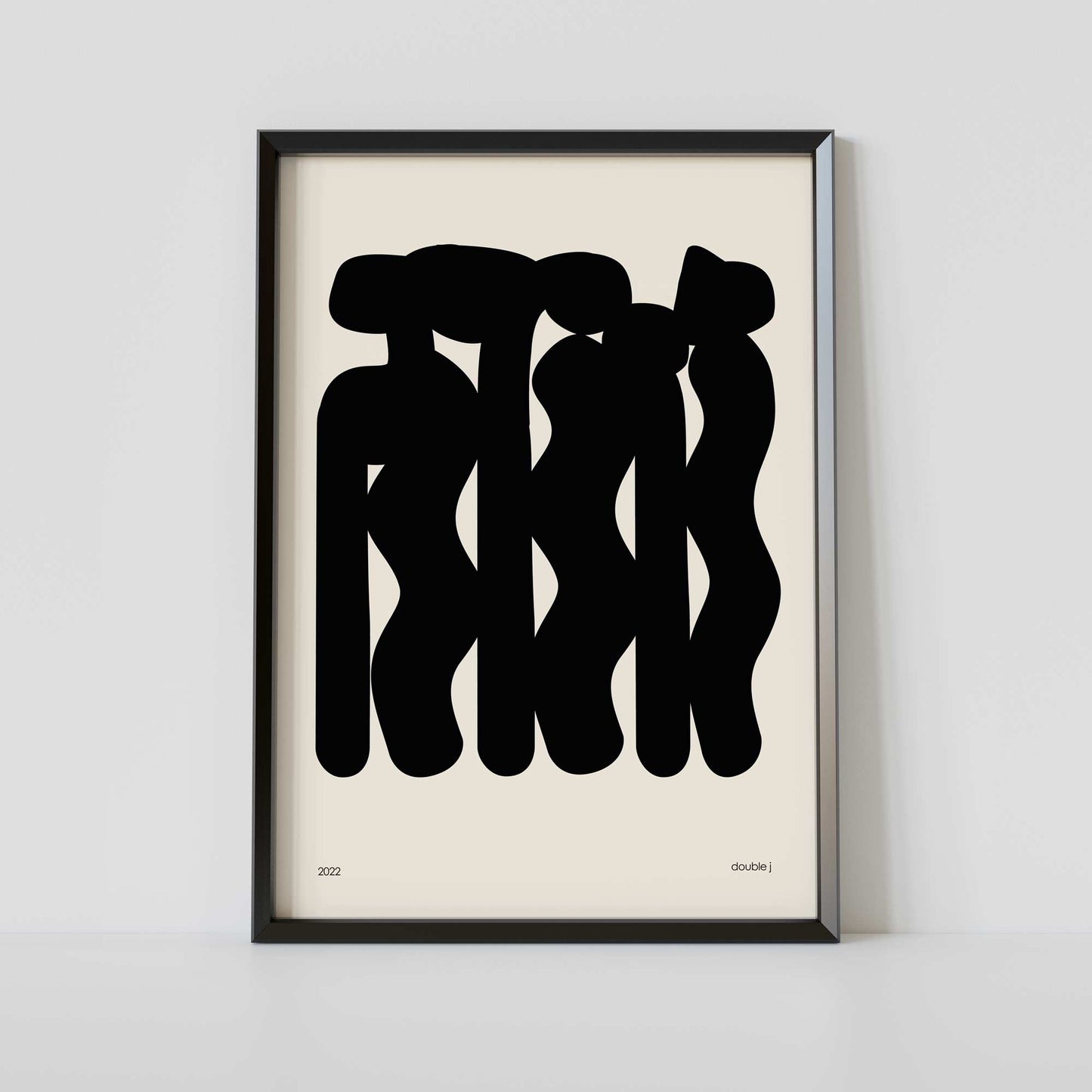 Modern Abstract Wall Art Print - Black & Cream