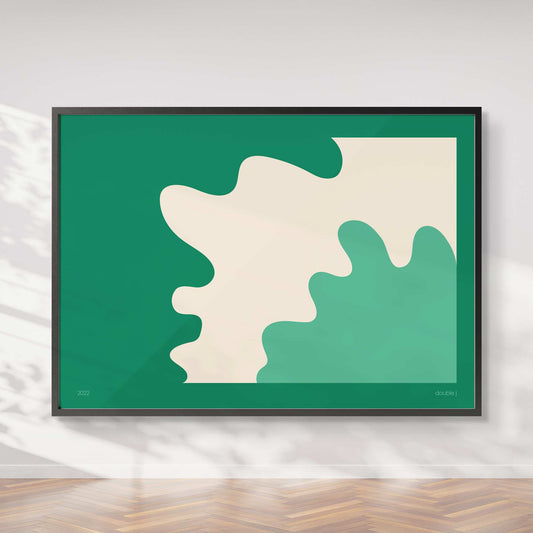 Horizontal Groovy Wall Art Print - Green