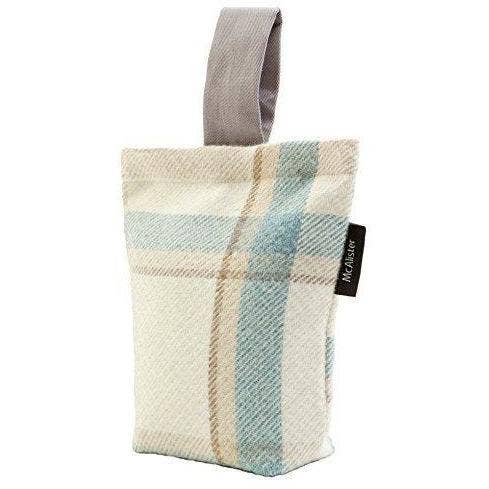 Tartan Duck Egg Blue Fabric Door Stop